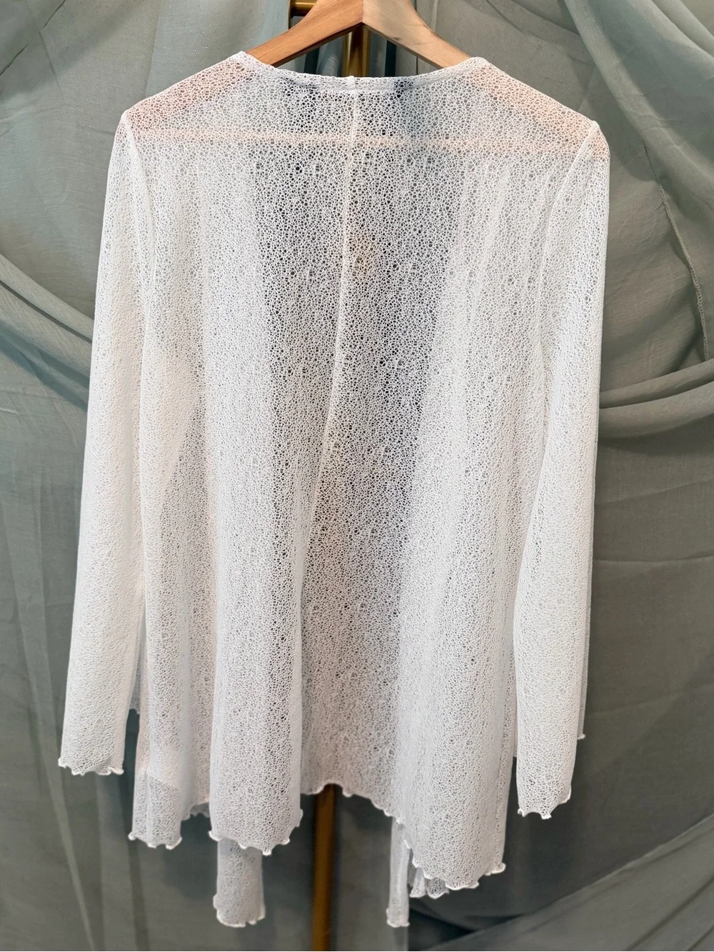 Colleen Lopez White Lace Sheer Cardigan